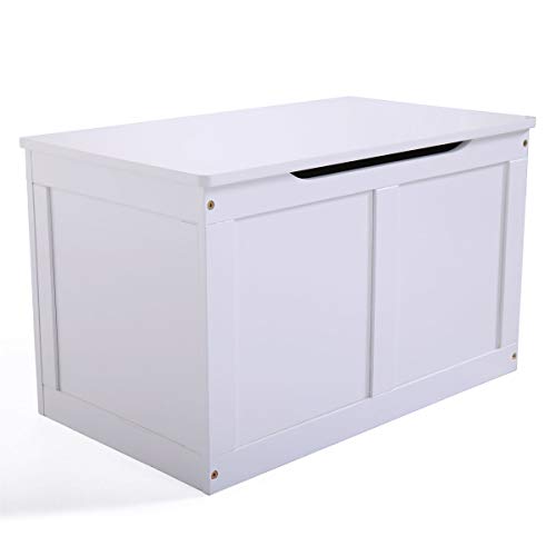Wooden Toy Box Storage Chest Kids Bench Organizer Furniture White Bin Playroom
