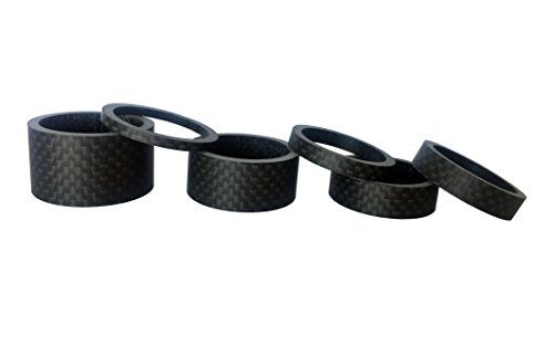 image for DEERU Bike Carbon Fiber Headset Spacer Stem Spacer 6 Pcs Set 1 1/8