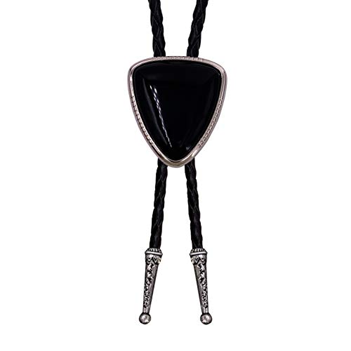 XGALBLA Bolo tie Black Stone Vintage Native American Triangle for Men - Thumbnail 7