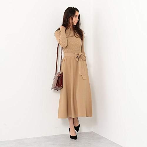 Amazon Co Jp ジュエルチェンジズ Jewel Changes Smf バックカシュクール フィット フレア ワンピース ニットワンピ Md Brown Free 服 ファッション小物