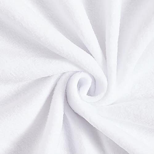 Antipil Polar Fleece Fabric Superior Quality Warm Soft Pile Dress Craft Fabric Material 58" - 150 cm Wide Sold As 1 Meter Pre - Cut Lengths (White)