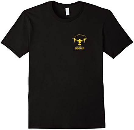 Mens Drone UAV UAS FAA Quadcopter Pilot Part 107 T-Shirt XL Black
