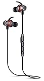 Symphonized DRV Genuine Wood Bluetooth Wireless Active Earbuds, Lightweight Noise-Isolating Headphones with Angle-Fit Ear Tips, Sport Earphones with Mic and Volume Control, Secure Fit Buds (Black)