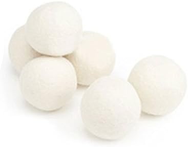 Packs of 6 Wool Dryer Balls 2.75 Inch Natural Fabric Softener Premium Quality 100% Organic Wool,Reusable,Reduce Wrinkles,Anti Static,Saves Drying Time,Hypoallergenic Baby Safe