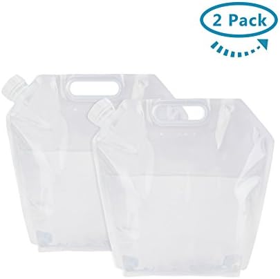 Hilarocky 1.32 US Gallons (5 liters) Folding Water Container Outdoor Collapsible Water Bag BPA Free Plastic Water Carrier for Sport Camping Hiking Riding Mountaineer