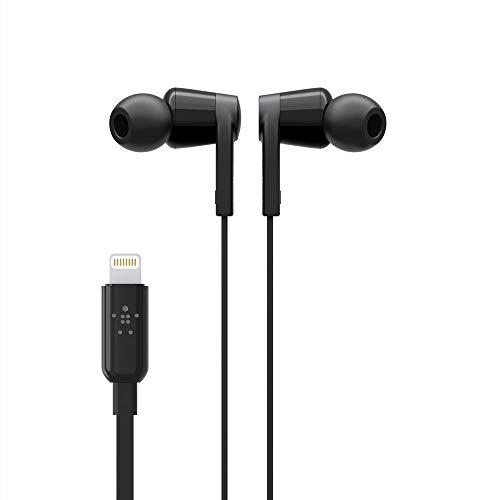 Belkin Écouteurs Soundform Pour iPhone Avec Connecteur Lightning (Écouteurs Conçus Pour iPhone 11, 11 Pro, 11 Pro Max, XS, XS Max, Xr, X, Se, 8/8 Plus 7/7 Plus Etc - Noir)