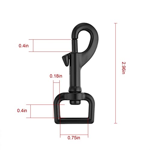 Swivel Eye Bolt Snap Hooks Black Heavy Duty Dog Leash Clips Dog Leash