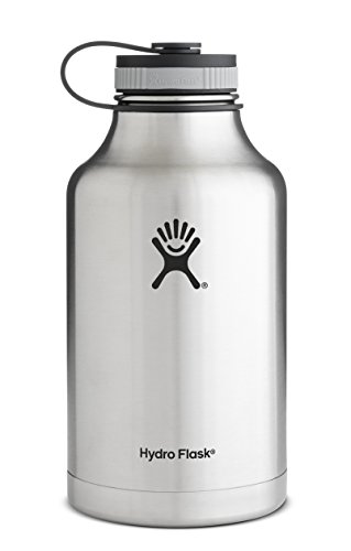 Click Here to See More Images Hydro Flask Insulated Stainless Steel Wide Mouth Water Bottle and Beer Growler, 64-Ounce, silver