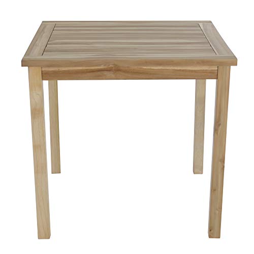 Gartentisch Beistelltisch XL aus massivem Teak Holz - 90 x 90 cm, großer, Quadratischer Holztisch, wetterfest für Garten… – Bild 3