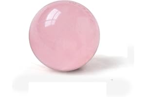 AIERCRYSTAL Natural Crystal Ball Orange Moonstone Polished Divination Ball Decorative Sphere with Wood Stand Healing Crystals Ball Healing Stone (40-50mm, Pink Crystal)