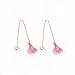 ERAWAN Women Fashion Gold Silver Plated Crystal Flower Drop Dangle Long Chain Earrings EW sakcharn (Pink)