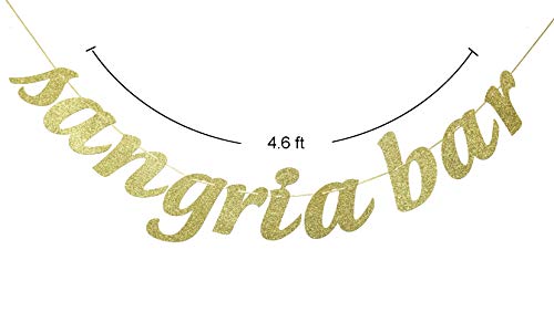 Sangria Bar Glitter Gold Banner, Bride Tribe, Engagement,Bachelorette Party, Wedding Decor (Gold)