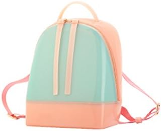 Momo House Transparent Crystal Bag Fashion Jelly Bag Shoulder Candy Bag (Green+Pink)