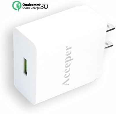 Acceper Quick Charge 3.0 USB Wall Charger [18W] for Samsung Galaxy S8/S7/S6/Edge, Note 8/5/4, LG G5 G6 V10, Nexus 6 Pixel ,Sony Xperia,HTC 10/U11 and More