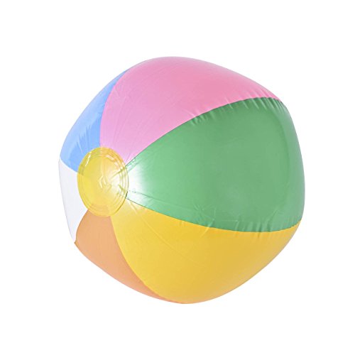 Newcomdigi 12inch Rainbow Beach Balls Multi Color Beach Balls Inflatable Beach Ball(12pcs) - Thumbnail 3