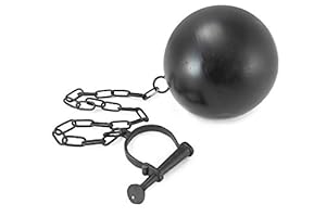 Metal Ball And Chain Handcuffs Lock Key Replica Antique Full Size 8