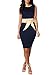 Miusol Women's Scoop Neck Optical Illusion Belt Business Dress
