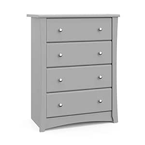Amazon Com Storkcraft Crescent 4 Drawer Dresser Pebble Gray Kids Bedroom Dresser With 4 Drawers Wood And Composite Construction Ideal For Nursery Toddlers Room Kids Room 03664 30f Baby