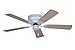kathy ireland HOME Snugger Flush Mount Ceiling Fan | Indoor Fixture with Low Profile Design | 5 Reversible Blades with 3-Speed Motor and Pull Chain | Light Kit Adaptable, 42 Inch, Appliance White