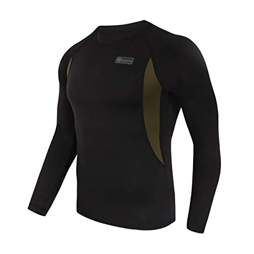 Convallaria Men's Thermal Underwear Sets Ultra Soft Wicking Crew Neck Long Johns Fleece Lined Sweat Bottom and Top Quick Drying for Outdoor Camping Sports Warm Underwear Set Black, XXL