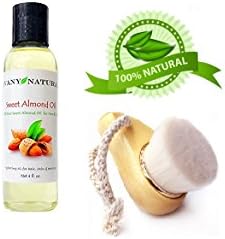 Sweet Almond Oil Natural Pure Body Hair Skin and Nail Moisturizer Anti-Aging Anti-Wrinkle Skincare Healthy Shine for Hair Care Also Great as Massage Oil (4 oz)