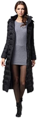 Down Jackets-women's Long Down Jacket (Large, Black)