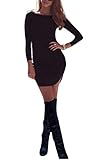 Fanala Women Long Sleeve Bodycon Slim Evening Sexy Party Cocktail Mini Dress Blouse