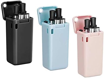 Collapsible Straw Reusable Straw,INRIGOROUS 3 Pack Stainless Steel Drinking Foldable Metal Straw with Hard Case Cleaning Brush Best Gift for Home Office Travel (3 Pack)