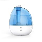 TaoTronics TT-AH009 Ultrasonic Cool Mist Humidifiers for Baby Room, Bedroom, Small & Space-Saving, Whisper Quiet, No Filter, BPA Free, Auto Shut-off - 2L/0.5Gallon, US Plug 110V