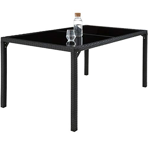 ADHW Poly Rattan GARTENMÖBEL ESSGRUPPE SITZGRUPPE GARTENGARNITUR GARTENSET (Color : Schwarz) – Bild 6