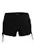Aleumdr Womens Waistband Side Bottom Board Shorts Swimming Panty Black Medium