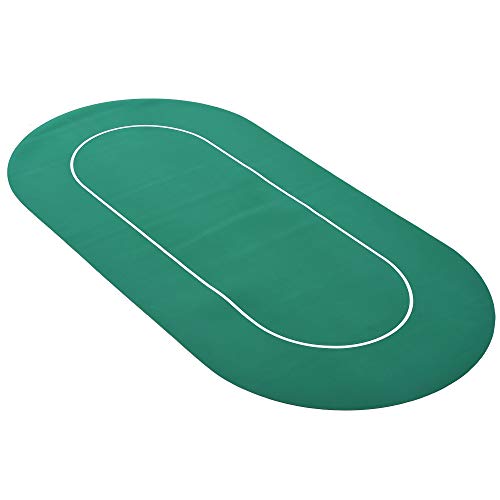 Soozier 71"x36" Rubber 8 Player Oval Non-Slip Poker Table Top Mat with Carry Bag
