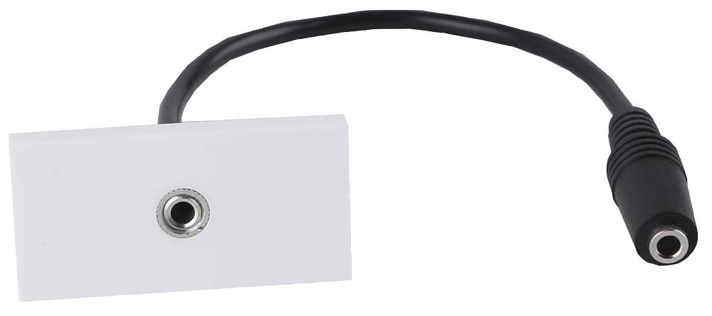 PRO SIGNAL 3.5mm Socket Wall Plate Module, 50x25mm | Audio Coupler with 200mm Flylead – Ideal for AV & Multimedia Installations