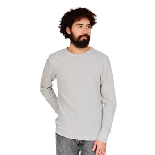 サーマル ワッフル クルーネック Tシャツ 長袖 ビーフィー 無地 丸首 防寒 HM4-Q103-060-S