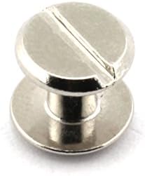 20 Pack Silver Chicago Screws Metal Nail Rivet Chicago Button for DIY Leather Decoration Round Head Stud Screw Silver