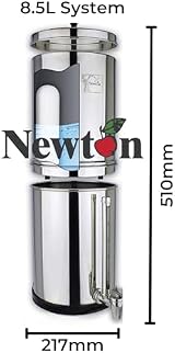 Newton 8.5L Gravity Water Filter System Heavy Metal Removal 2 Filters Stand Tap view 3