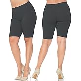 Made in The USA - Women's Plus Size Solid Basic Skin Smoothing Cotton Thigh Shorts - 1XL - 2XL - 3XL