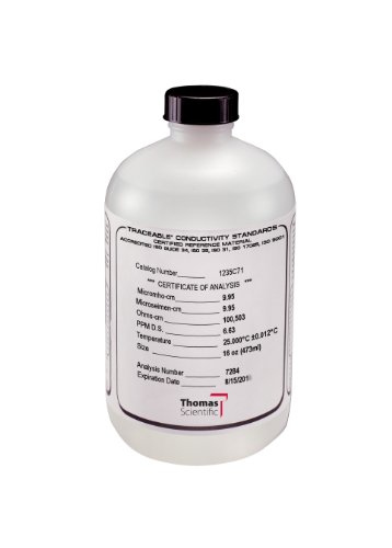 Thomas Traceable Conductivity Calibration Standard, NIST/17025 Certified, 10 micromhos