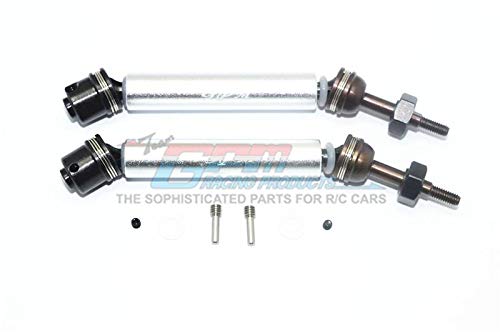 GPM Traxxas Rustler 4X4 VXL (67076-4) Upgrade Parts Harden Steel #45 Rear Axle CVD Drive Shaft with Alloy Body - 1 Pair Set Silver