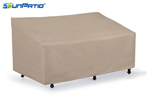 SunPatio Outdoor Patio Veranda Sofa / Loveseat Cover,Light Weight,Water Resistant, Eco-Friendly,Helpful Air Vents,60