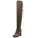 Ollio Women Shoe Drawstring Stretch Faux Suede Over the Knee Stacked Heel Long Boots