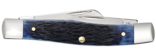 WR Case XX Pocket Knife Navy Blue Jigged Bone Medium Stockman Item #7049 - (63032 SS) - Length Closed: 3 5/8 Inches - Thumbnail 3