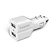 INNORI Travel Car Charger Dual USB Swivel Plug Car Adapter for Apple iPhone iPad iPod Samsung HTC NOKIA Blackberry MacBook Tablets and Other Devices(usb Cable Not Included),colors available(white)