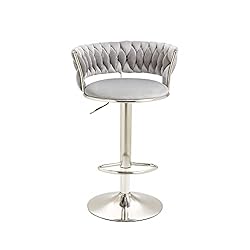 Kakotito 360° Velvet Swivel Bar Stools with Low