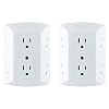GE 6-Outlet Extender, 2 Pack, Grounded Wall Tap, Adapter Spaced Outlets, 3-Prong, Quick and Easy Install, UL Listed…