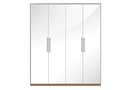 Concept 6 4 Door High Gloss White Wardrobe Amazon Co Uk Kitchen