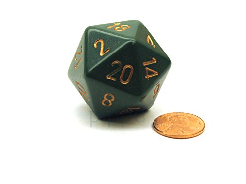 Dusty Green With Copper Numbers Opaque 34mm Die Chessex