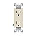 Leviton 15 Amp 125V Tamper Resistant Decora Duplex Receptacle (10 Pack), T5325-TMP, Light Almond