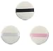 LASSUM 3 Pieces Round Super Soft Velour Powder Puff 2 Inch Facial Puff With Ribbon