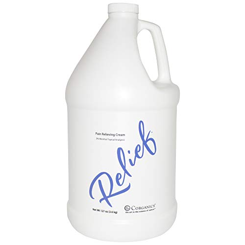 Corganics Relief Cream - 1 Gallon/w Pump - Highly Effective on Arthritis, Back, Muscle, Joint, Elbow, and Foot Pain - Unique Blend of Essential Oils for Maximum Effectiveness